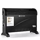 DONYER POWER Konvektor-Heizkörper 2000W Raumheizung mit einstellbarem Thermostat Schwarz