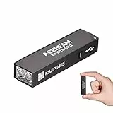 ACEBEAM Keylite 500 Extrem Hell LED Schlüsselanhänger Taschenlampe, Aufladbar, ultrakompakte flache Taschenlampen mit Dual-LEDs, 6 Modi, kleine MINI Taschenlampe für Notfälle, Zuhause(Schwarz)