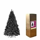 SHATCHI Künstlicher Weihnachtsbaum, Kiefernholz, mit Scharnier, mit Metallständer, PVC, schwarz, 120 cm