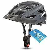 Fischer Erwachsene Fahrradhelm, Radhelm, Cityhelm Urban Plus Brooklyn, L/XL, 58-61cm, blau, mit integriertem LED-Rücklicht