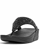 Fitflop Damen LULU Crystal Toe-Post Sandalen, Schwarz (Black Glitter), 37 EU