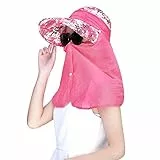 AfinderDE Damen Sonnenhut mit abnehmbar Nackenschutz Frauen UV Schutz Outdoor Faltbar Ultrleicht Sommerhüte für Gartenarbeit Fahhrad Camping Fishing