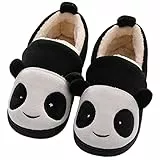 KVbabby Hausschuhe Mädchen Pantoffeln Plüsch Jungen Baumwolle Pantoffeln Kinder Wärme Katze Weiche Hausschuhe Damen Winter Cartoon Leicht Rutschfeste Slippers 28-29 EU (Etikettengröße: 200) Schwarz