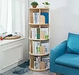 Heehee Massivholz Drehbares Bücherregal, 360-Grad-Display, bodenstehendes Bücherregal, Lagerregal für Kinder und Erwachsene, multifunktionaler Organizer (4-stöckig)