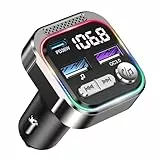 ORIA Bluetooth FM Transmitter Auto, 66W KFZ Bluetooth 5.3 Radio Adapter, PD 36W & QC3.0 Schnellladegerät, Freisprechen, Buntes Umgebungslicht, Unterstützen BT, USB-Disk