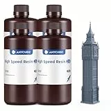ANYCUBIC High Speed 2.0 3D Drucker Resin, Hochaktives, Niedrigviskoses und Hochliquides 3D-Harz, 170 mm/h Ultrahochgeschwindigkeitsdruck mit Anycubic Photon Mono M7 Pro 3D Drucker, Grau, 4000g