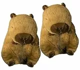 Capybara Hausschuhe Plüsch – Kuschelige Tierpantoffeln | Lustige Slipper | Gr. 33-40 (Capybara Yuzu Hellbraun (geschlossen), EU Schuhgrößensystem, Erwachsene, Alphanumerisch, M, Einheitsgröße)