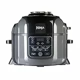 Ninja Foodi Multikocher, 6L, 9-in-1 Multicooker, Pressure Cooker Schnellkochtopf, Airfryer Heißluftfrittieren, Slow Cooker Langsamkochen, Grillen und mehr, gebürsteter Stahl & Schwarz, OP300EU