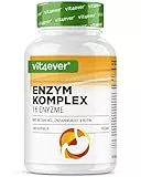 vit4ever Verdauungsenzyme - 180 Kapseln mit 16 Enzyme plus Betain HCL, Rutin & Enzianwurzel - Mit Bromelain, Papain, Amylase, Lipase, Protease, Laktase - Vegan - Hochdosiert