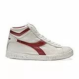 Diadora Unisex Game L High Waxed Hohe Sneaker, Weiß White Red Pepper, 44.5 EU