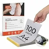 MUNBYN 100 Blatt Tattoo Transferpapier A4 Stencil Papier Tattoo Papier für Tattoo Drucker Tattoo Zubehör für Stencil Drucker