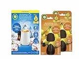 Air Wick Aroma-Öl Diffuser Starter-Set inklusive 1 Gerät, 1x20ml Cotton & Weiße Orchidee & 2x20ml Zitrone & Süße Orange