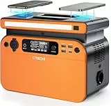 CTECHi 500W/518Wh Tragbare Powerstation, LiFePO4 Solar Generator mit 230V/500W (Spitze 1000W) AC Ausgang, Batterie Mobiler Stromspeicher mit LCD-Anzeige für Camping, Wohnmobile, Notstromversorgung