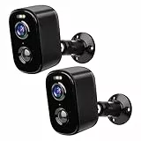 Geekee 2K/3MP Überwachungskamera Aussen Akku, Kamera Überwachung Aussen 2.4GHz WLAN, PIR-Personenerkennung Tracking Bewegungserkennung Alarm, 25M Nachtsicht, 2-Wege-Audio, Spotlights, IP65 2Pcs