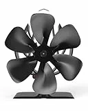 Signstek Ofenventilator, Kaminventilator wärmebetrieben ohne Strom für Holzöfen, 6 Blättern Ofen Ventilator für Kamin/Kaminofen