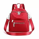 JIANLINST Rucksack Damen Klein Schultertaschen Schulrucksack 2 In 1 Kleinen Wasserdichte Casual Tagesrucksack Daypack Rot