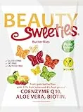 BeautySweeties Schmetterlinge 125 g | Fruchtig-süße & vegane Fruchtgummi-Schmetterlinge mit 17% Fruchtsaft und 4% Fruchtstückchen | Mit Coenzym Q1, Aloe Vera und Biotin | 1 x 125 g Beutel