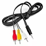 VIEVRE 3,5 mm auf RCA AV Kabel, S Video Kabel, Cinch auf Klinke 3,5, 3 5 Klinke auf Cinch, RCA to 3.5mm, Cinch Kabel, Audiokabel für Smartphones, MP3-Player, Tablets, Lautsprecher, Heimkino,1m