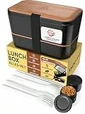 Umami Bento Lunchbox verschachtelbar 1500 ml All-in-One, Bento Box Erwachsene, Mahlzeit Prep Container für Männer, Schwarze Kirsche, 1500 ml