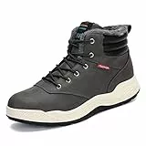 DANNTO Herren Schneestiefel Warm Gefütterte Winterstiefel Outdoor Rutschfest Winterschuhe Trekking Wanderschuhe Stiefelette Stiefel Freizeitschuhe Winter Boots(Grau,40)