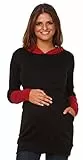 HAPPY MAMA Boutique Damen Umstands-Still-Hoodie 137 (Schwarz, 46, 3XL)