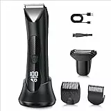 2-in-1 intimrasierer mann, rasierer herren intimbereich mit LED Licht/Anzeige, USB Ladesäule, körperrasierer herren, nass und trocken, intim rasierer männer für Brust Beine Leiste Achselhöhle, IPX7