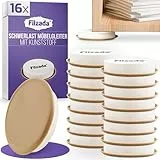 Filzada® 16x Möbelgleiter für Schwere Möbel D89mm - 16mm dick - Möbeluntersetzer Rund zum Möbel Verschieben auf Teppich - Furniture Sliders - Ideal für Umzüge, Aufräumarbeiten - Umzugsgleiter
