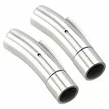 Healifty Edelstahl Magnetverschluss passt für Durchmesser 6mm Runde Lederband Ende Verschlüsse 2 STÜCKE