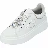 Palado Sneaker Damen Ibnoa by Sila Sahin - Elegante Turnschuhe mit Schmuckapplikationen - Plateau-Sohle - modisch und bequem Weiß UK6 - EU39