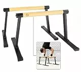 Müller & Blum Parallettes Holz, Premium Turnen und Calisthenics Equipment für Indoor & Outdoor, rutschfeste Liegestützgriffe, Dip Bar Krafttraining, Handstand Barren, Push up (Schwarz)