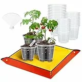 mizikuu 30 Stück Klare Anzuchttöpfe mit Pflanzmatte, 8.9cm 10.2cm 12.7cm Blumentopf Orchideentopf Transparent runder Übertöpfe mit Ablauflöchern für Samen, Setzlinge, Sukkulenten