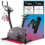 Christopeit Ergometer Heimtrainer Indoor Fahrrad ET 6 mit 24 Widerstandsstufen, bis 150kg und 200cm, 12kg Magnet-Bremssystem, Kinomap, Bluetooth, inkl. Bodenschutzmatte und Pulsgurt