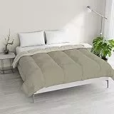 Italian Bed Linen Winter Bettdecke zweifarbig, Taupe/Creme, 250x200cm