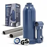 cartrend hydraulischer Wagenheber, Stockwagenheber, Stempel-Wagenheber, Tragkraft bis 5000 kg, gefertigt aus Qualitätsstahl, blau