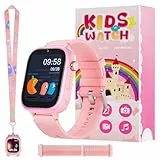 OKYUK 4G Kind Smartwatch für Kinder mit GPS und Telefon, Armbanduhr mit Video-Phone-Call, Nachrichten, Schulmodus, SOS-Funktion, Kamera und Schrittzähler (Rosa)