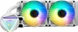 MSI MAG CORELIQUID 240R V2 AIO-Wasserkühlungs-CPU-Kit, rotierender ARGB-Wasserblockkopf, integrierte Kühlerpumpe, Split-Flow-Layout, Verdunstungsschutzröhren, AMD- und Intel-kompatibel, Weiß