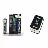 Braun No touch + touch Thermometer mit Age Precision (PositionCheck, klinisch genau) BNT400B & Healthcare Pulsoximeter 1 (Sauerstoffsättigung, Blutsauerstoffgehalt, klinisch genaues) YK-81CEU