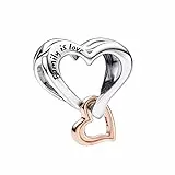 Feitery Christmas Family is Love Charms Kompatibilität für Pandora Armband Bead Charm für Damen Weihnachtszeit