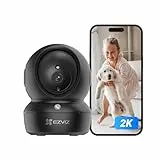 EZVIZ 2K WLAN Überwachungskamera Innen, 360º PTZ Indoor Kamera mit Personenerkennung und -verfolgung, Farbige Nachtsicht, Geräuscherkennung, Zwei-Wege-Audio, Auto-Cruise, C6N Pro Schwarz