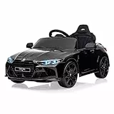 Kinder Elektroauto 12V Lizenziert BMW M4, Elektrofahrzeug für Kinder Mit 2,4G-Fernbedienung Lizenziert BMW M4 Mit USB LED Und Musik