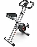 YOSUDA Heimtrainer Fahrrad Klappbar,Ergometer 150kg Belastbar, Hometrainer 8 Magnetische Widerstandsstufen,Leise & Bequem, LCD-Monitor, höhenverstellbarer Sitz (2-IN-1 Fahrrad)
