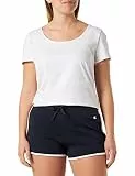 Champion Legacy American Classics Soft Cotton 1x1 Rib Small C-Logo Shorts, Marineblau, M Damen