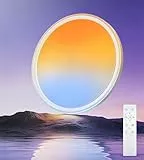 Swoieltr Deckenleuchte | RGBIC Sky-Scene Serie, 48W 4800LM 68 LED Fernbedienung Dimmbar Deckenlampe, 33 Modi mit 3 Natürliche Lichtfarben, RGB-Farbwechsel und Himmelslicht-Szenen, Ø30cm