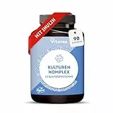 Kulturen-Komplex – 20 Bakterienstämme + Inulin – 20 Mrd. KBE pro Tagesdosis – Magensaftresistent & Vegan – mit Lactobacillus & Bifidobakterien – 90 Kapseln – Laborgeprüft, Ohne Zusatzstoffe – Vitavea