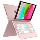 MMK Tastatur Hülle für iPad 10.2 Zoll(9/8/7 Generation), 7 Farben Beleuchtung & Multi Touch Trackpad & Auto Schlaf/Wach Funktion, Flip Stand Gehäuse mit Bleistifthalter, für iPad 10.2(2019/2020/2021)
