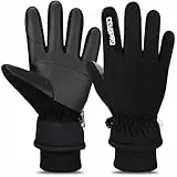 Cevapro Winterhandschuhe Herren Handschuhe Winddichte Damen Wasserdicht mit Touchscreenhandschuhe 3M Thinsulate Isolierung(-20°C) Für Skifahren Wandern rutschfeste Laufhandschuhe, Schwarz, XL