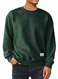 JMIERR Herren Sweatshirt Rundhals Pullover Sweatjacke Casual Soft Langarm 2025 Winter Sweatshirts Loose Fit,Grün L
