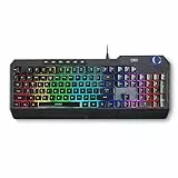 DR1TECH Wasp RGB Gaming Tastatur Für PC/PS4 Mit LED Hintergrundbeleuchtung - 104 Tasten Mit 26-Tasten Anti Ghosting - USB Tastatur Mit Kabel (QWERTZ Internationales-Layout)