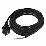 as - Schwabe Bohrmaschinen-Anschlussleitung - 5 m Gummi-Anschlussleitung H05RN-F 2x1,0mm – Konturenstecker mit Leitung – Adapter-Kabel mit Aderendhülsen – Baustellen & Gewerbe – IP44 - Schwarz, 70530