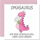 Stuff4 Lustige Geburtstagskarten für Oma – Omasaurus – Scherz-Happy-Birthday-Karte von Enkel-Enkelin, Geburtstagsgeschenke, 145 mm x 145 mm große Muttertags-Grußkarten